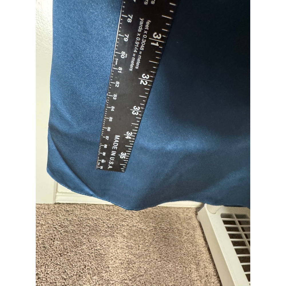 The Limited Dress Womens 4 Teal Blue Silk Empire Waist Smocked Mini Party Y2K - Picture 5 of 9